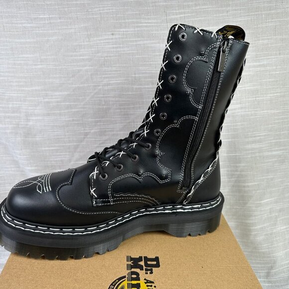 Dr Martens NWB Jadon Hi Boot Gothic Americana Western Cowboy Leather Platform 14 - Picture 4 of 6